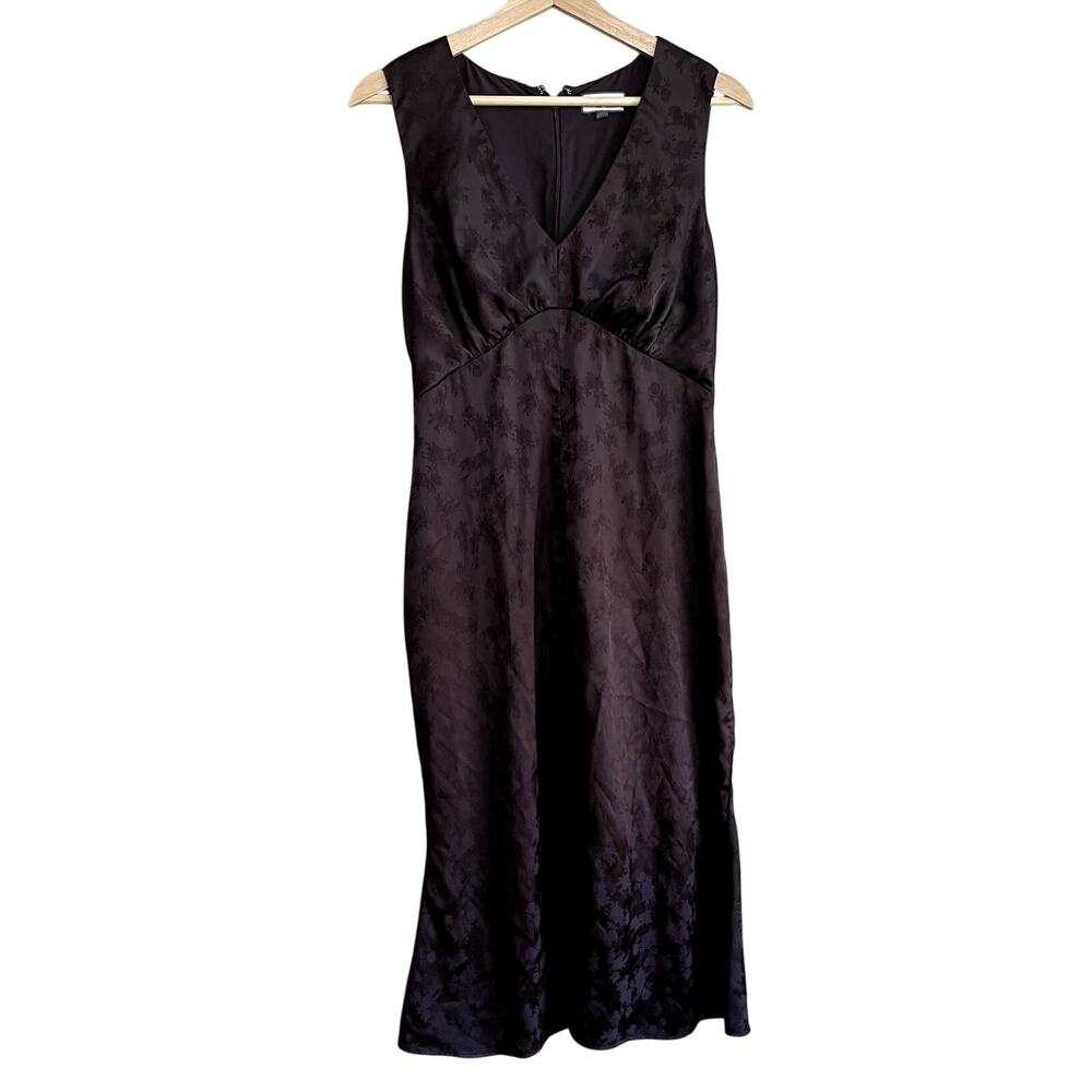 BCBG New York vintage‎ brown v-neck midi length dress y2k design women's size 8